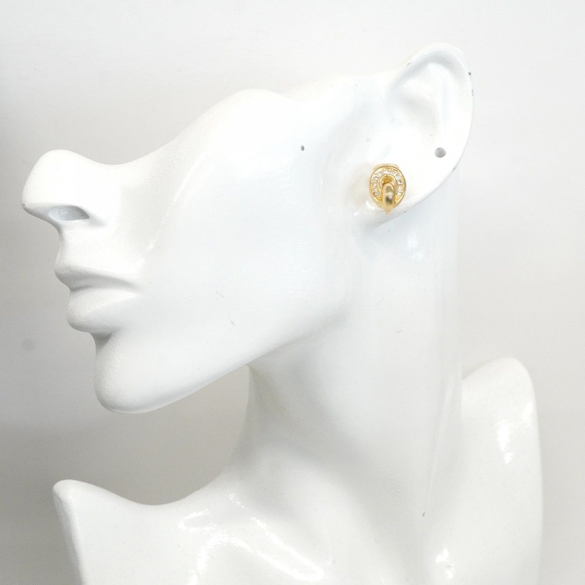 Dior Earrings Gold Plated Rhinestone — view 5