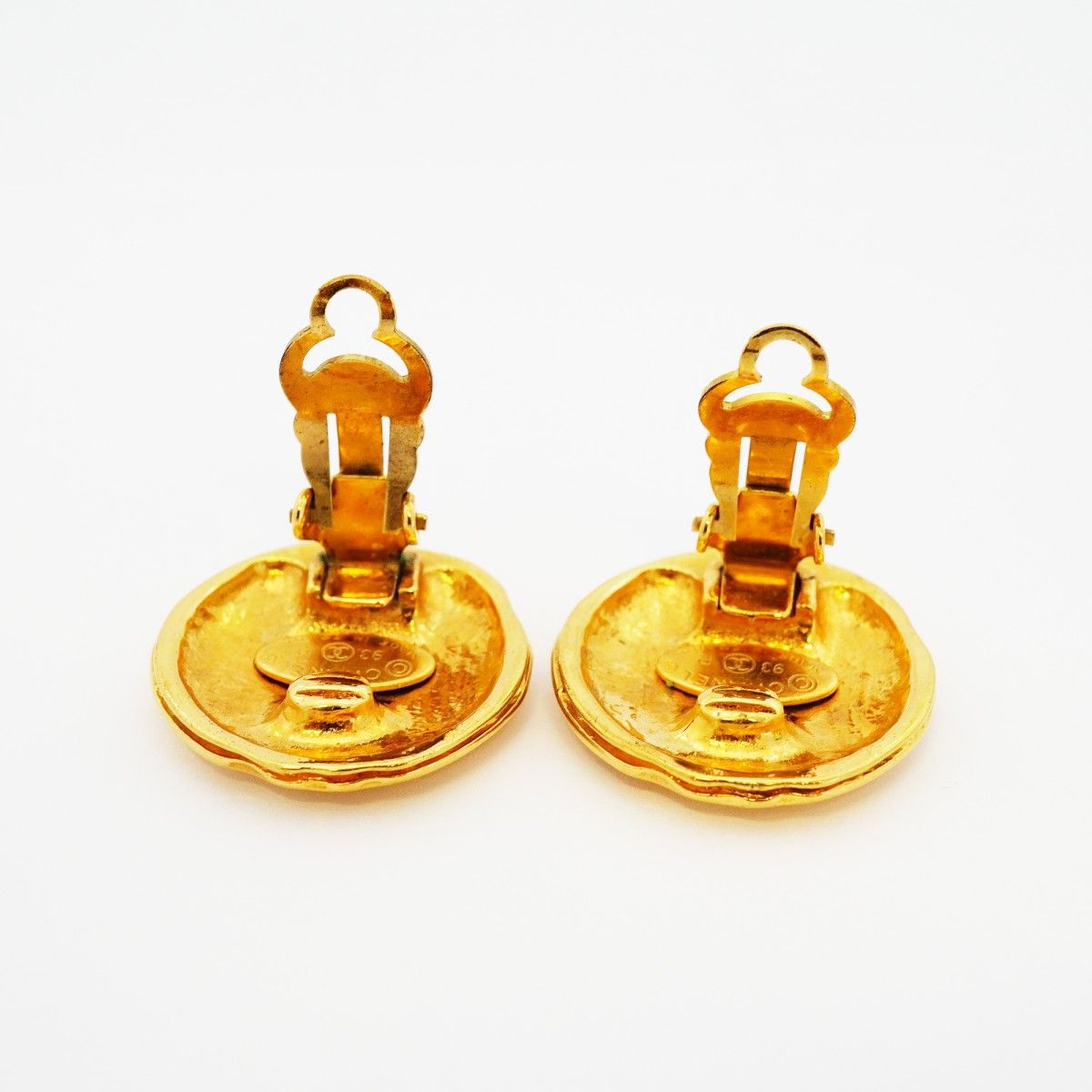 Chanel Earrings Vintage CC Logo Gold Plated — view 6