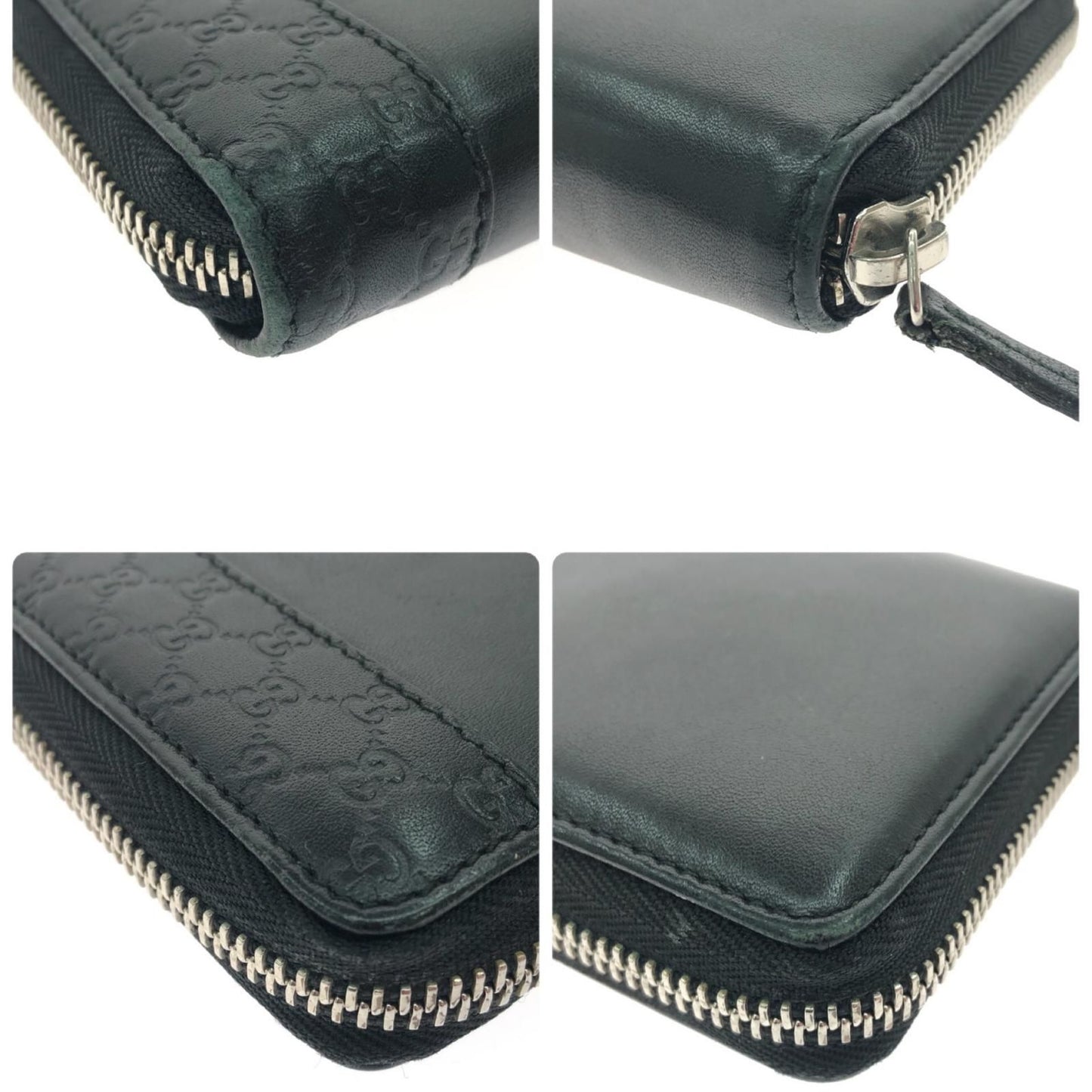 Gucci Wallet Zip Around Leather Mistral Micro Guccissima Black — view 9