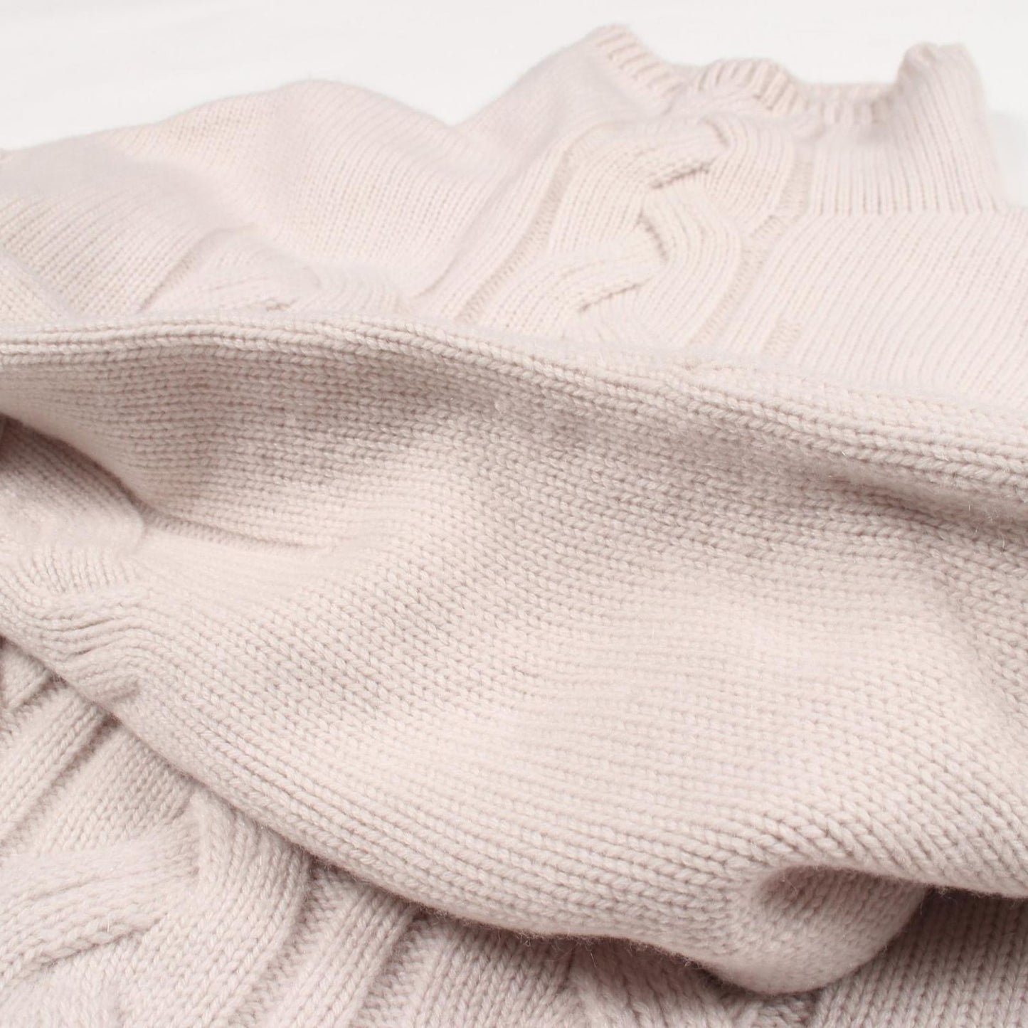 Max Mara S 'S Knit Kriss High Neck Sweater Gray Beige Wool Cashmere — view 7