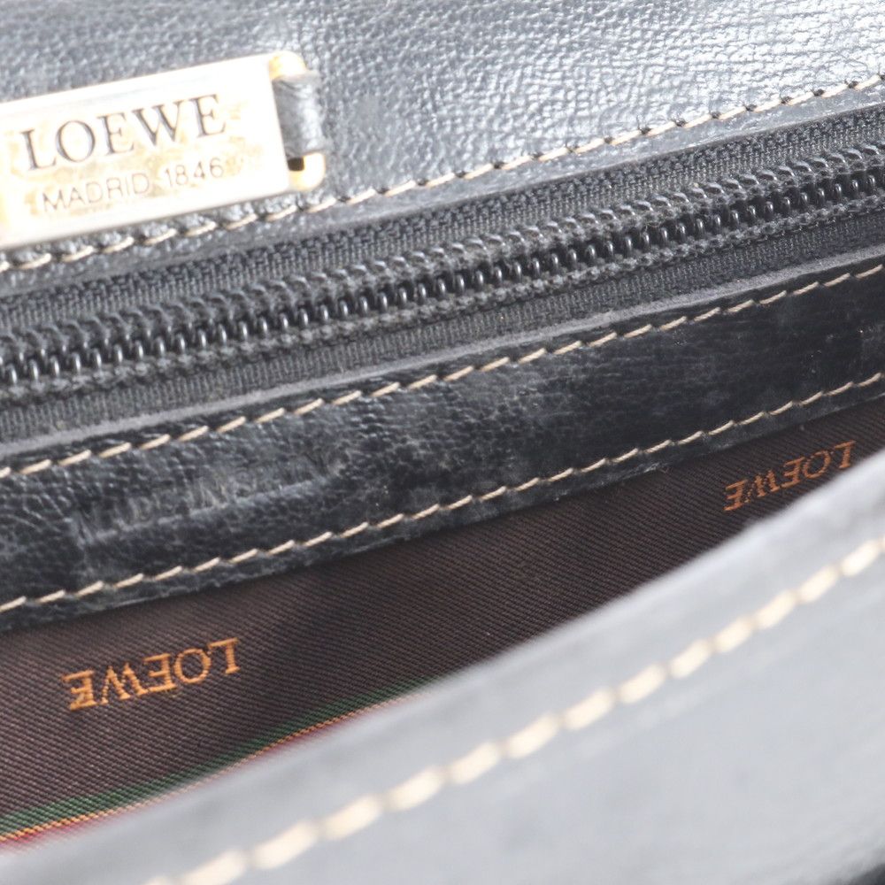 Loewe Velazquez Leather Shoulder Bag Crossbody Brown Gold — view 9