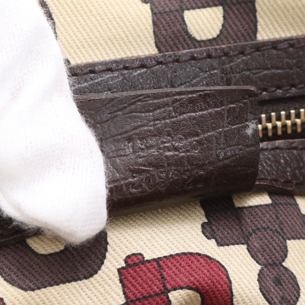 Gucci GG Canvas Sherry Line Leather Handbag Tote Brown — view 9