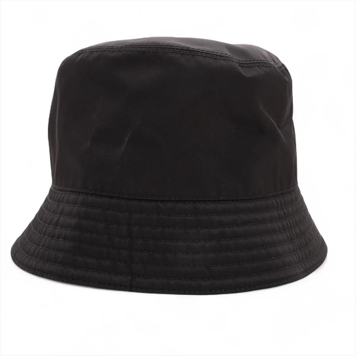 Prada Li Nylon Triangle Logo L Bucket Hat Black — view 6