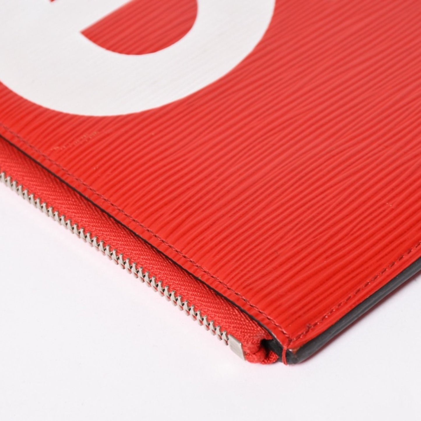 Louis Vuitton Supreme Pochette Jules GM Epi Red Silver Pouch — view 8