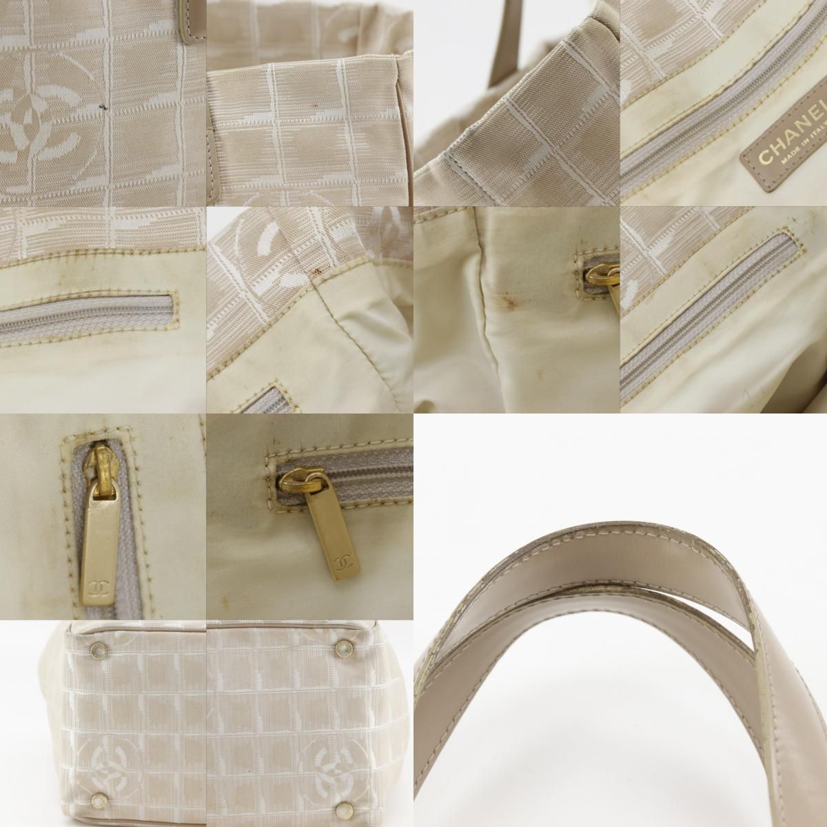 Chanel New Travel Line Tote MM Nylon Canvas Beige — view 9