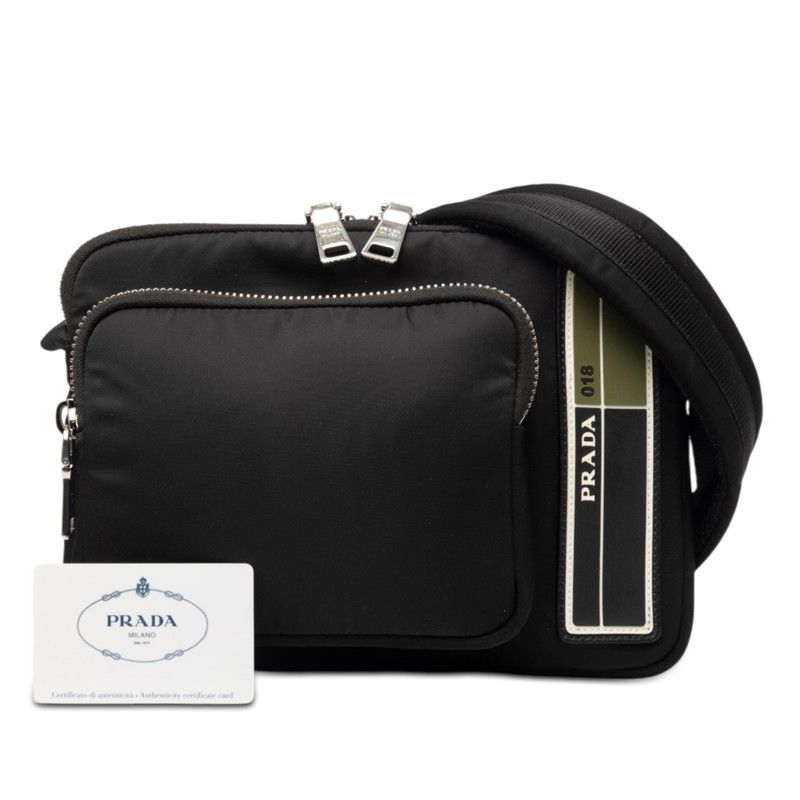 Prada Logo Shoulder Bag Black Multi Nylon Rubber — view 6