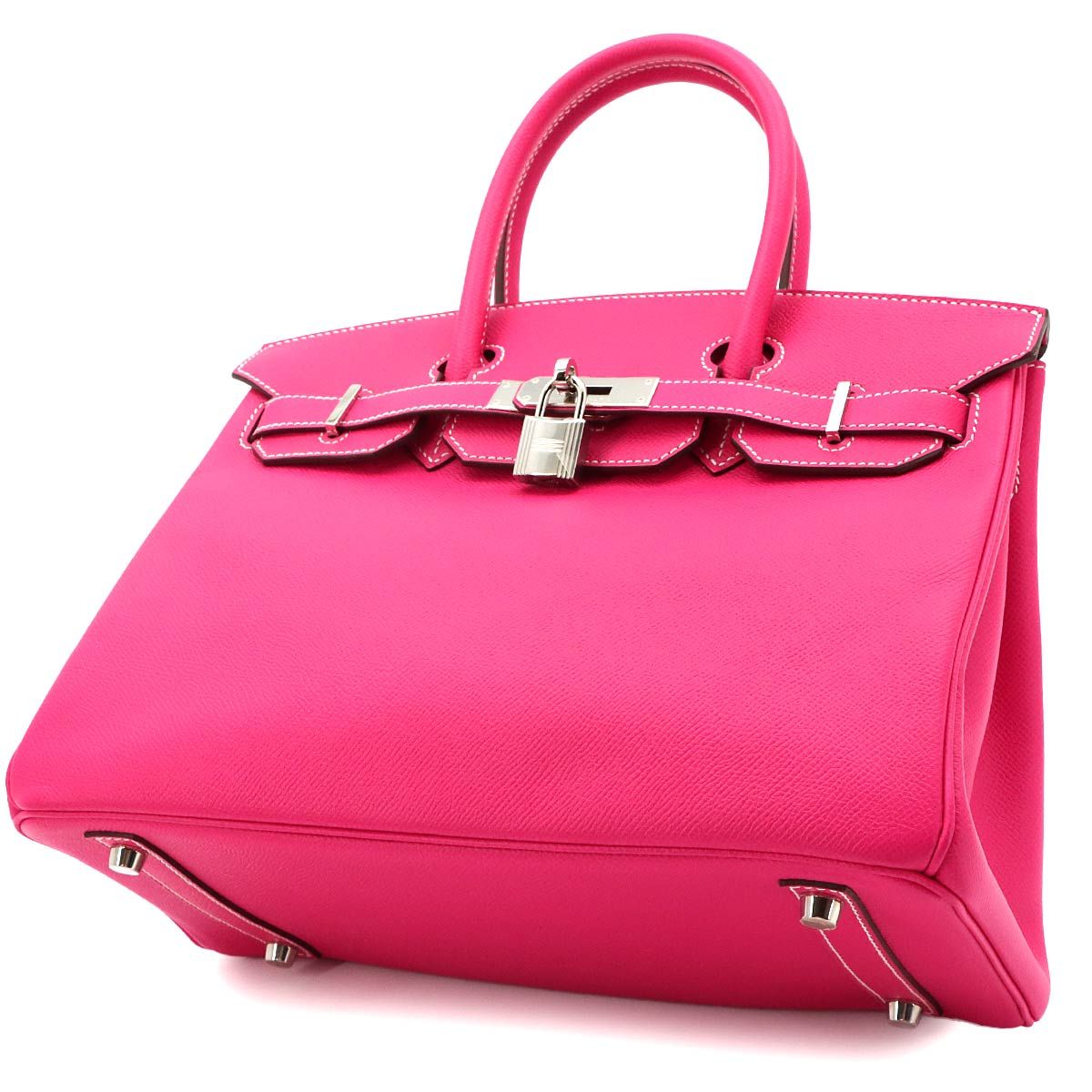 Hermes Birkin 30 Epsom Rose Tyrian Hand Bag Silver — view 9
