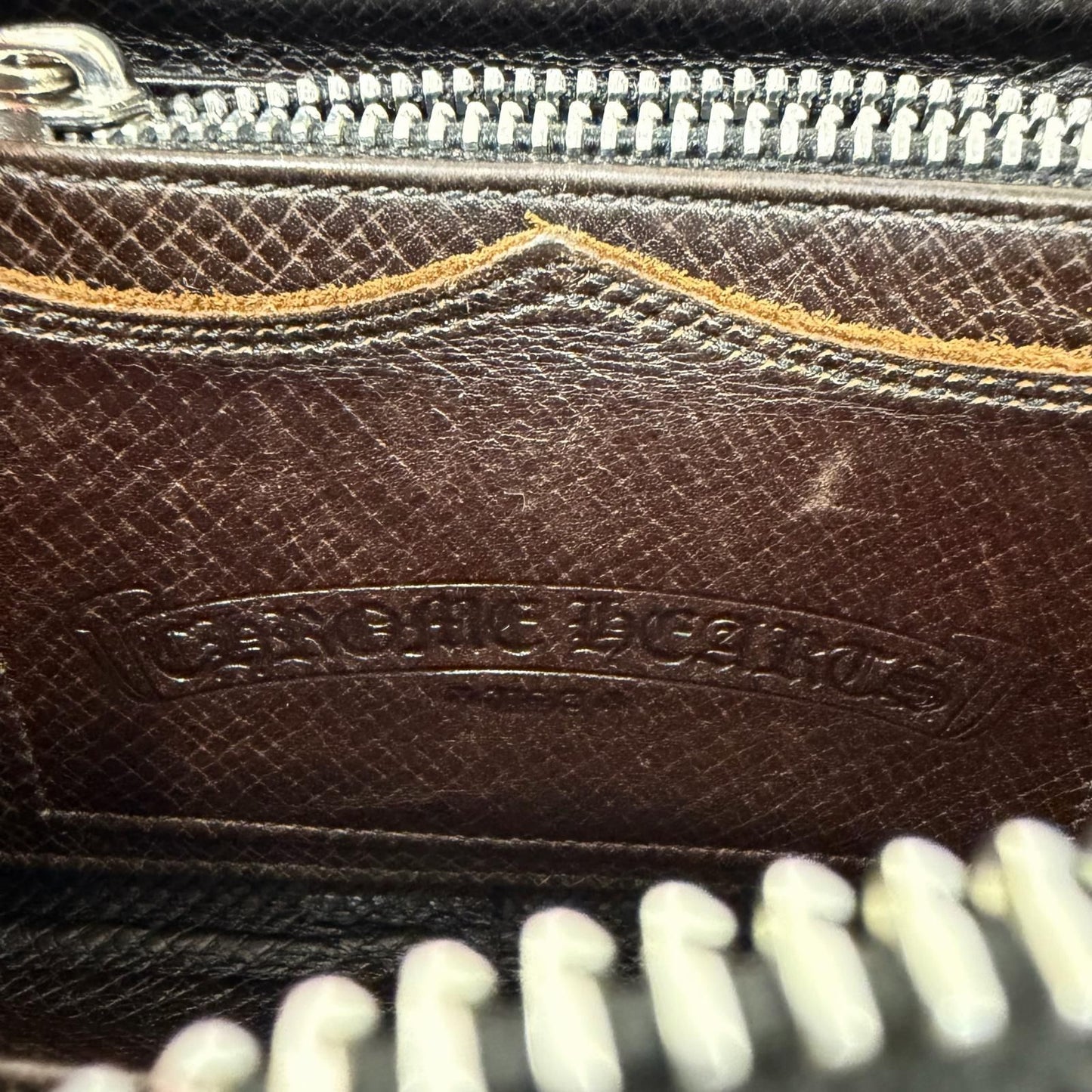 Chrome Hearts Rec Zip Leather Filigree Plus Daga Zip Wallet Dark Brown Silver — view 9
