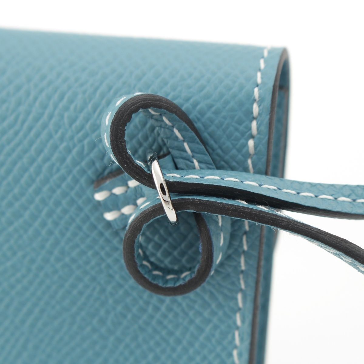 Hermes Snap Epsom Series Card Case New Blue Jean — view 9