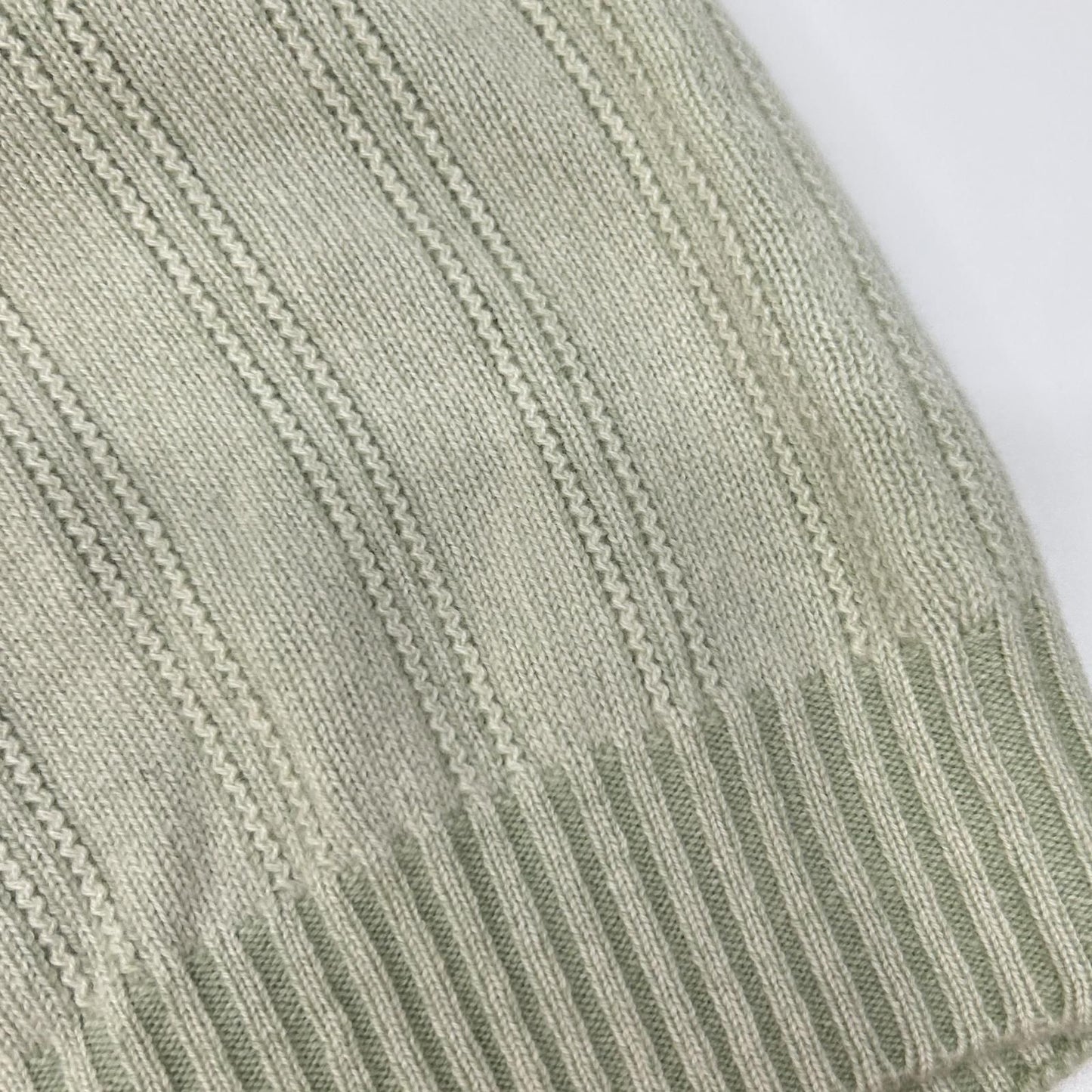 Loro Piana Light Green Cashmere 100 Half Zip High Neck Knit 52 Sweater — view 9