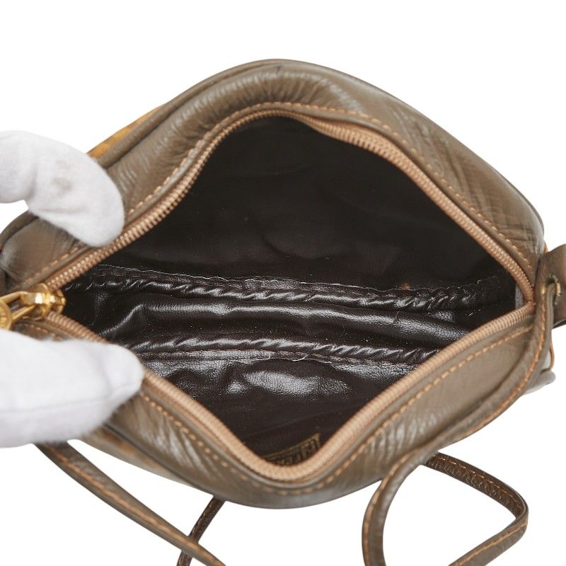 Fendi Zucchino Crossbody Shoulder Bag Pochette Brown Gray — view 9