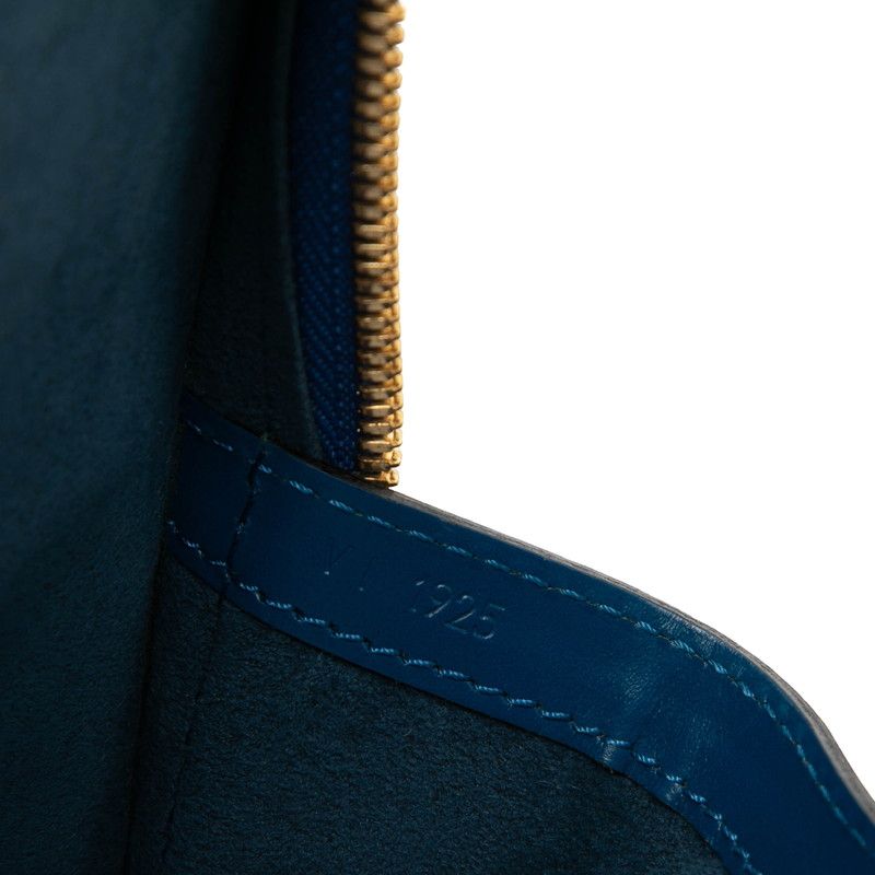 Louis Vuitton Epi Lussac Tote Shoulder Bag Toledo Blue Leather — view 6