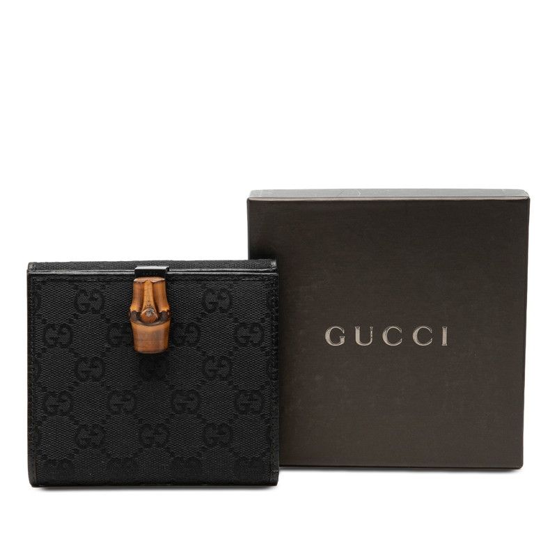 Gucci GG Canvas Bamboo Bifold Wallet Black — view 7