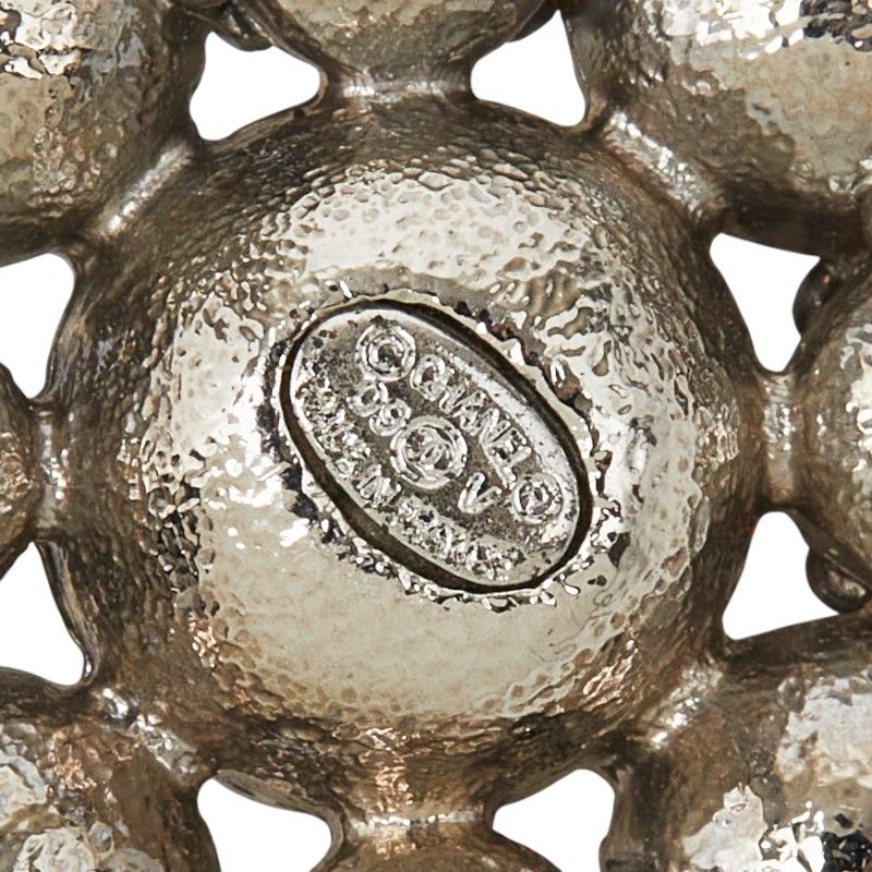 Chanel CC Logo Pendant 09 Rhinestone Silver Metal — view 3