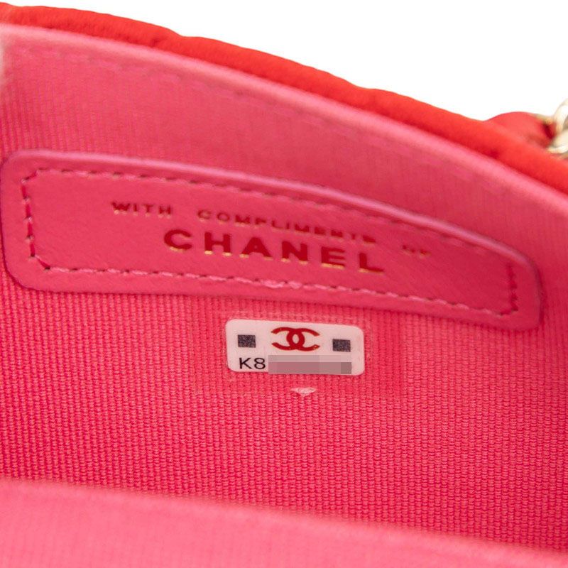Chanel CC Logo Mini Quilted Crossbody Chain Shoulder Bag Red Cotton — view 6