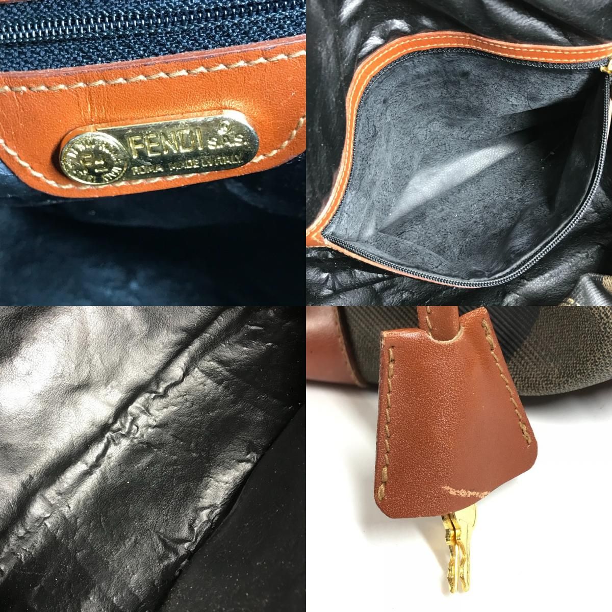 Fendi Boston Bag Pecan Leather Khaki — view 9