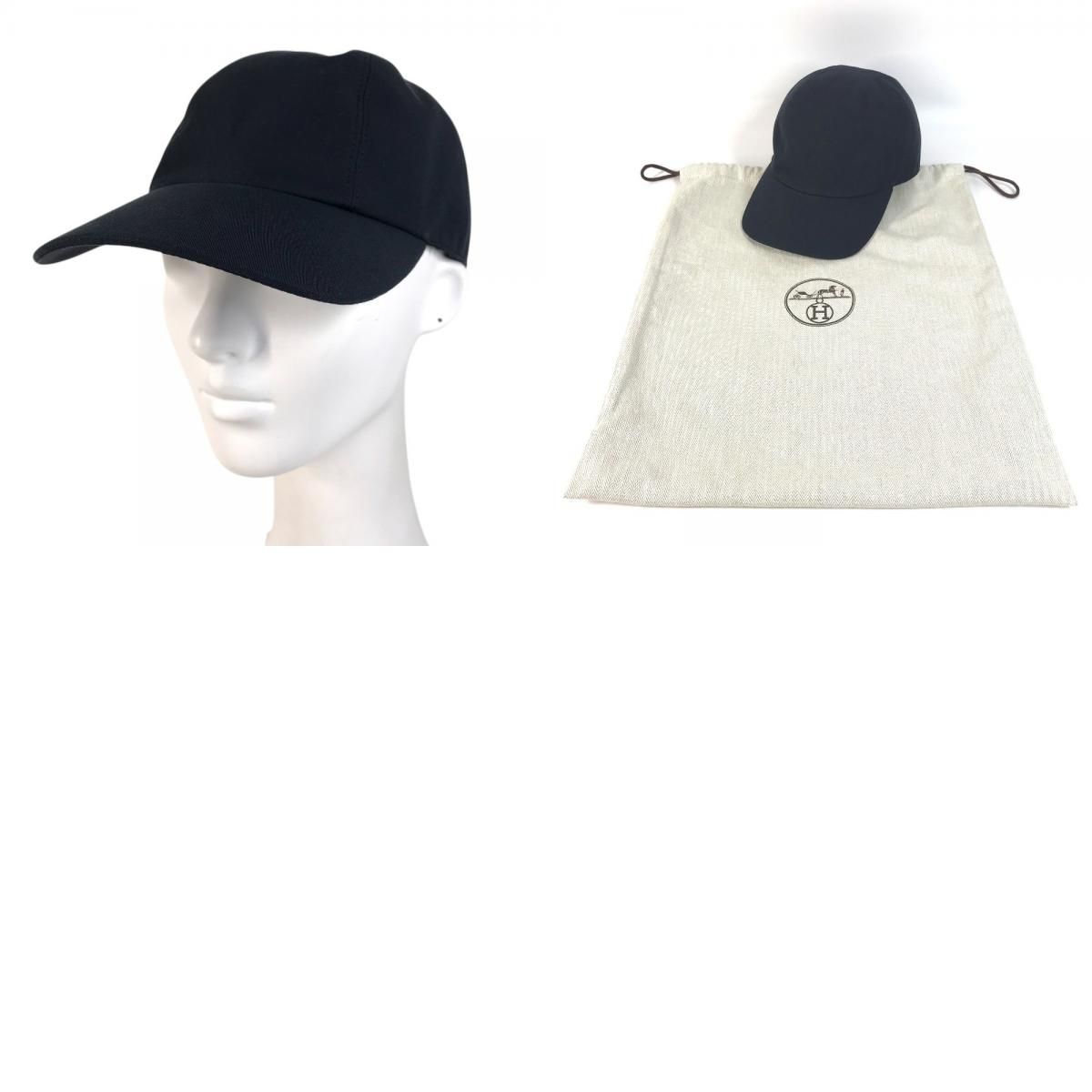 Hermes Cap Riding Cap Paddock Cotton Navy — view 9