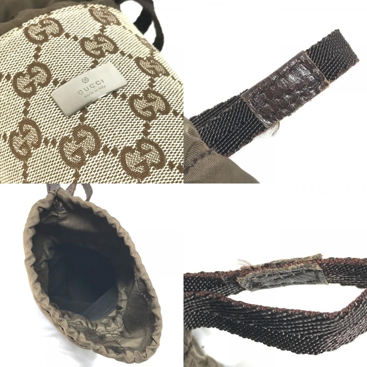 Gucci Pouch Bottle Holder GG Canvas Leather Beige — view 9