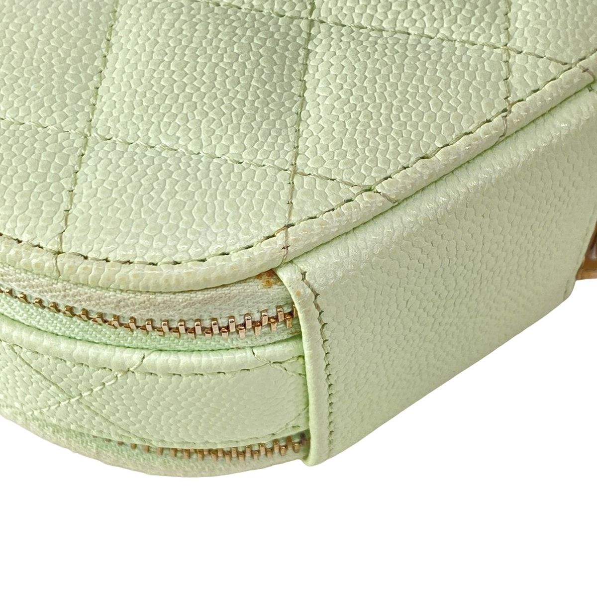 Chanel Shoulder Bag Quilted Small Vanity Case Light Green — view 9