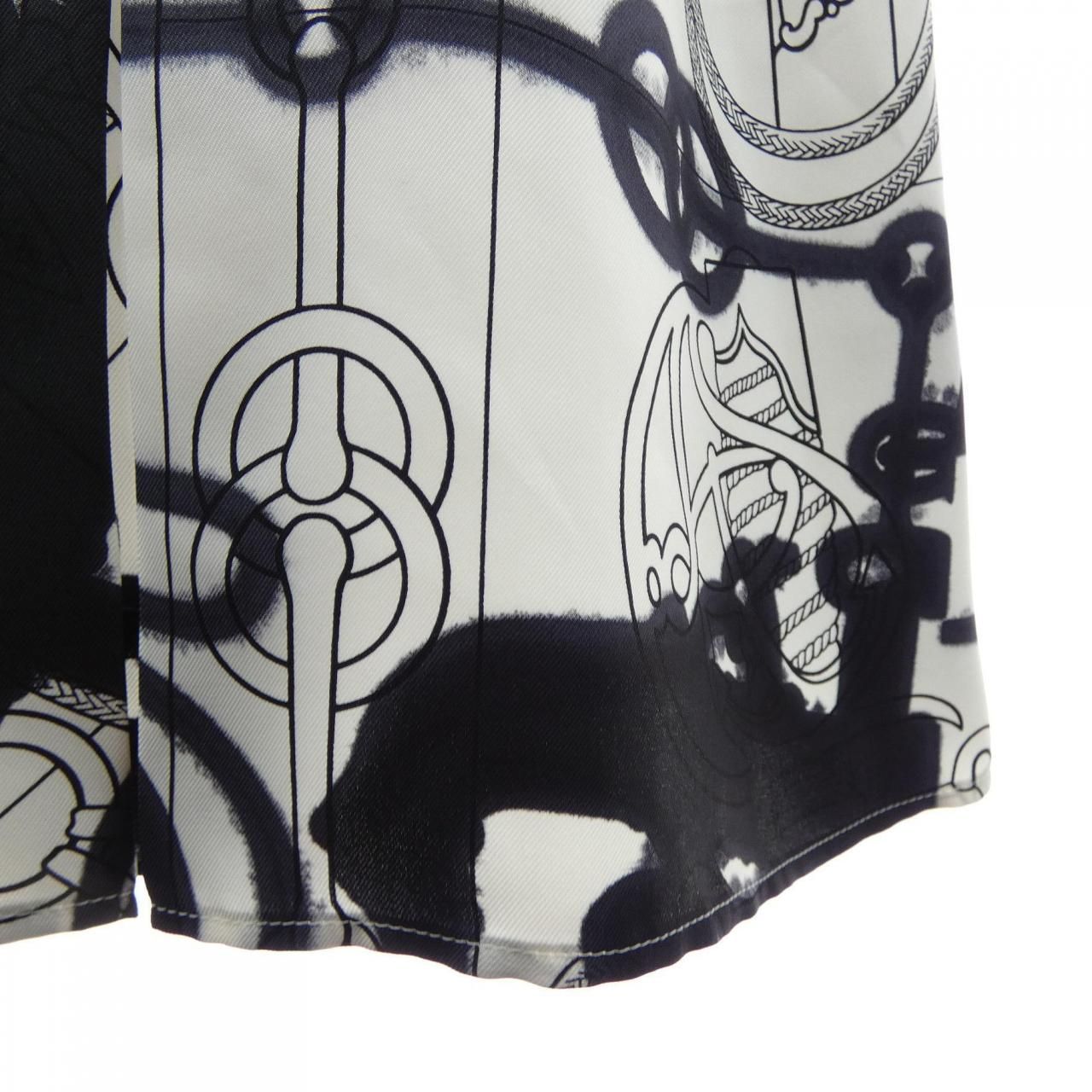 Hermes Cliquetis Tattoo Aquarelle Twill Lane Skirt — view 6