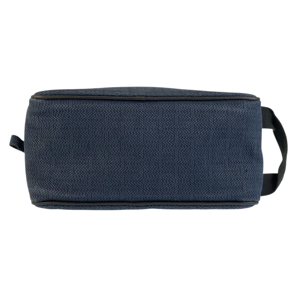 Hermes Globe Trotter MM Navy Black Silver Toilche Blanc Pouch Clutch — view 9
