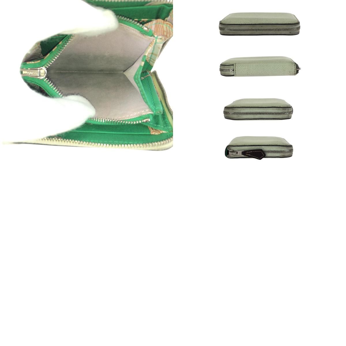 Hermes Azap Silk in Compact Light Green Silver Veau Coin Purse — view 9