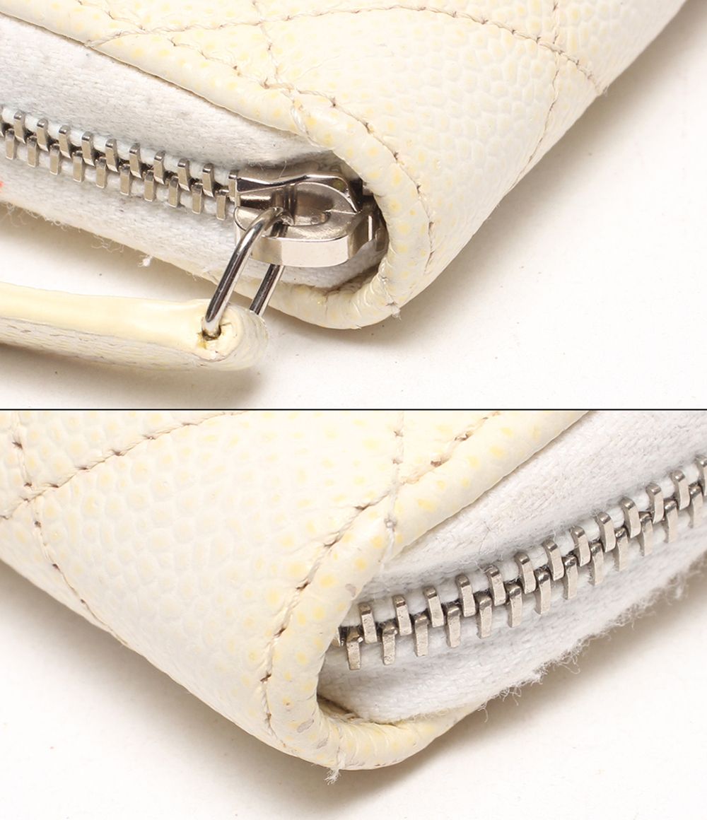 Chanel Coin Case Card Silver Caviar Leather Quilted — view 9