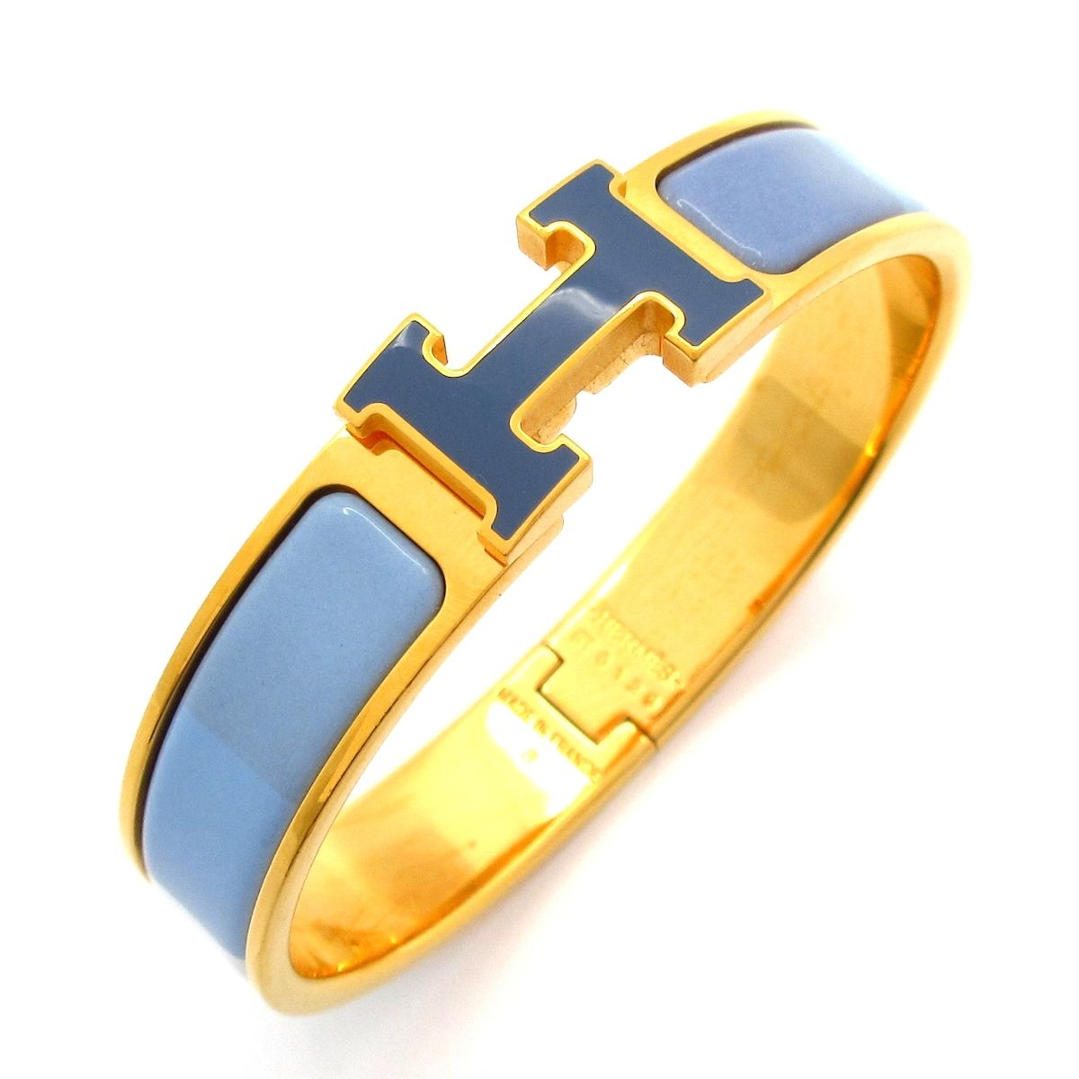 Hermes Bangle Click Gold Blue Gray Multi Bracelet — view 6