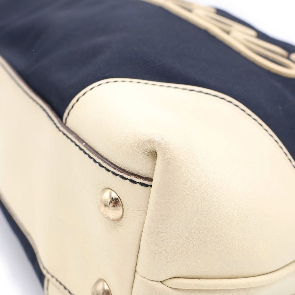 Gucci Marine Tote Navy White Leather Silver — view 6