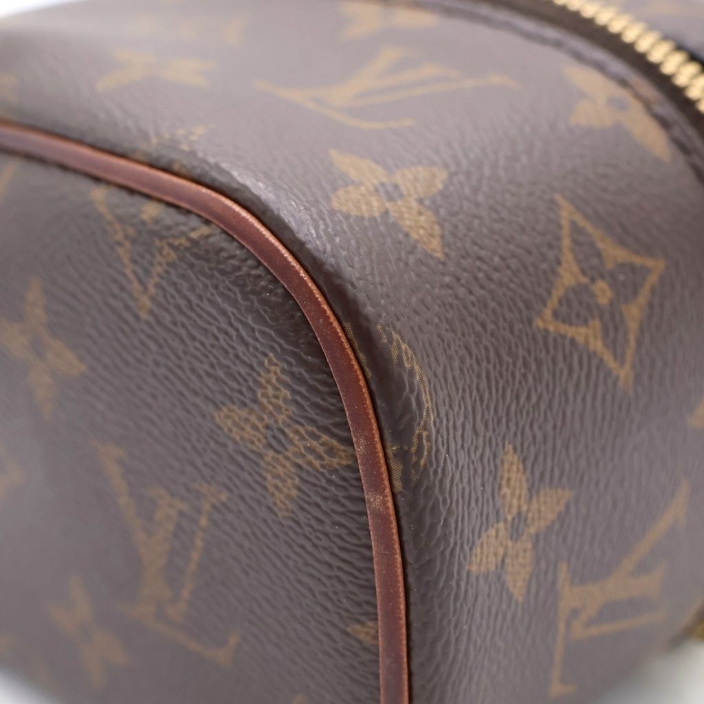 Louis Vuitton Monogram Nice Nano Case Pouch Brown Leather Gold — view 6