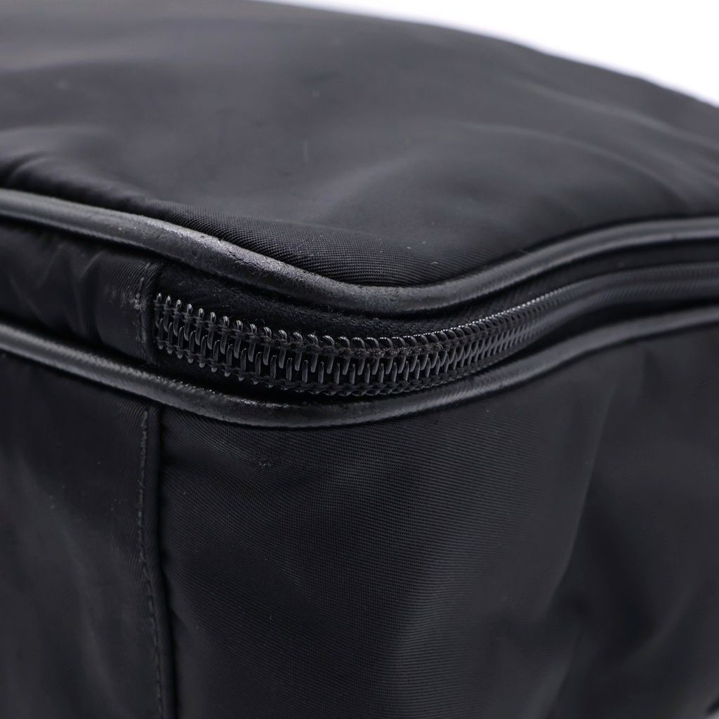 Prada Re-Nylon Saffiano Leather Triangle Logo Boston Bag Black — view 6