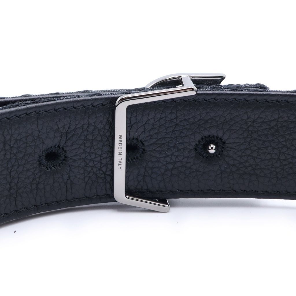 Dior Oblique Leather Belt Black 90 36 Gunmetal — view 6
