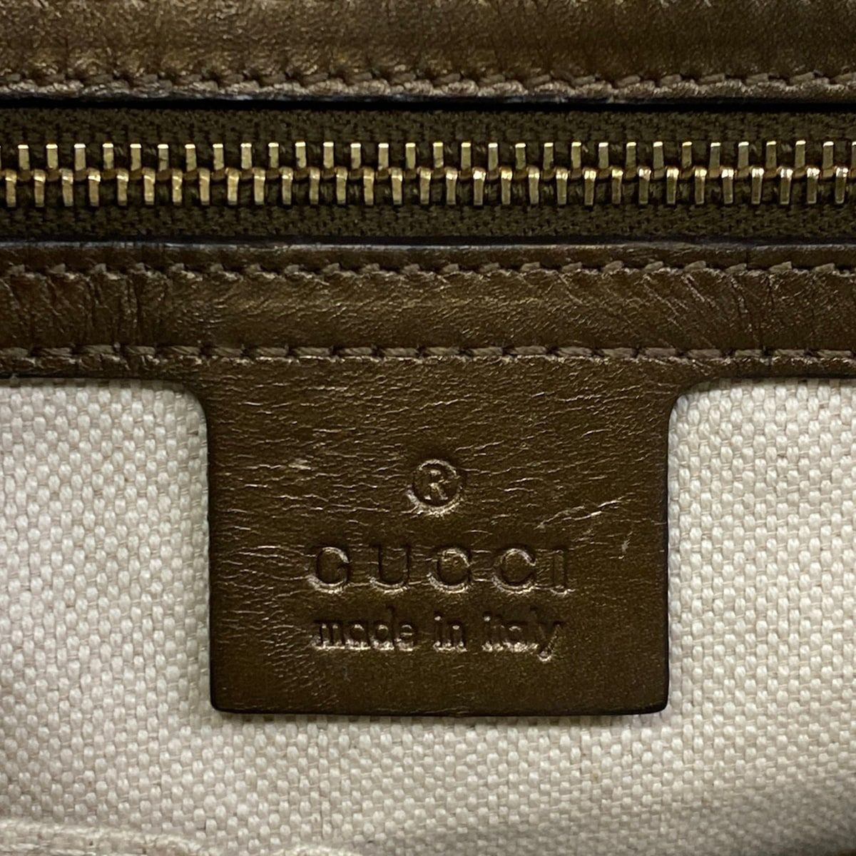 Gucci Handbag Heart Bit Guccissima Line Dark Brown Blanc Leather — view 9