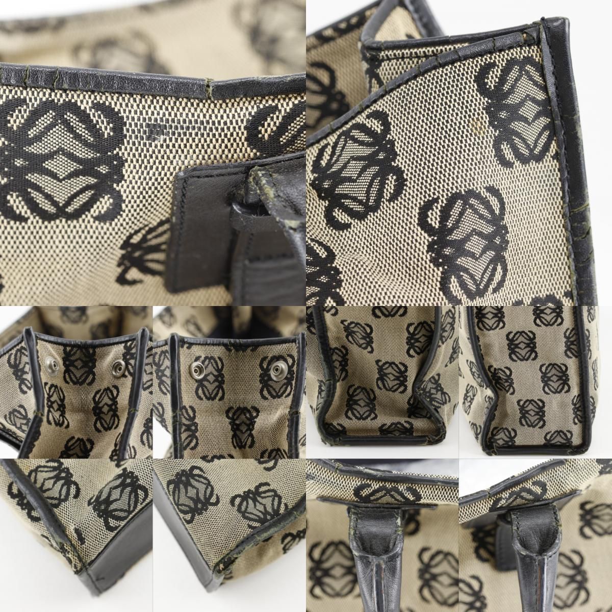 Loewe Anagram Canvas Leather Gray Tote — view 9
