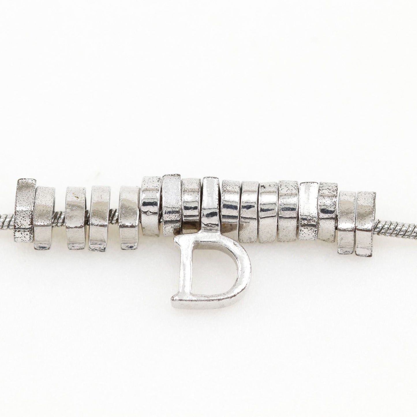 Dior D Logo Metal Silver Necklace — view 9