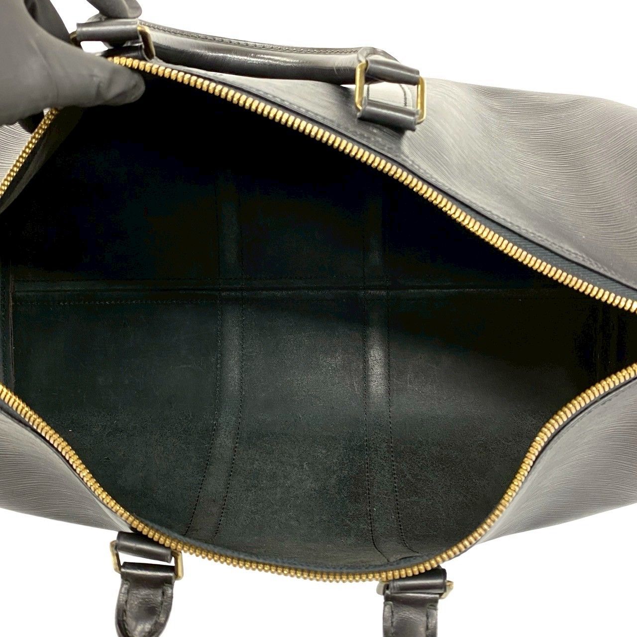 Louis Vuitton Vintage Keepall 45 Epi Leather Boston Bag Black Noir — view 9