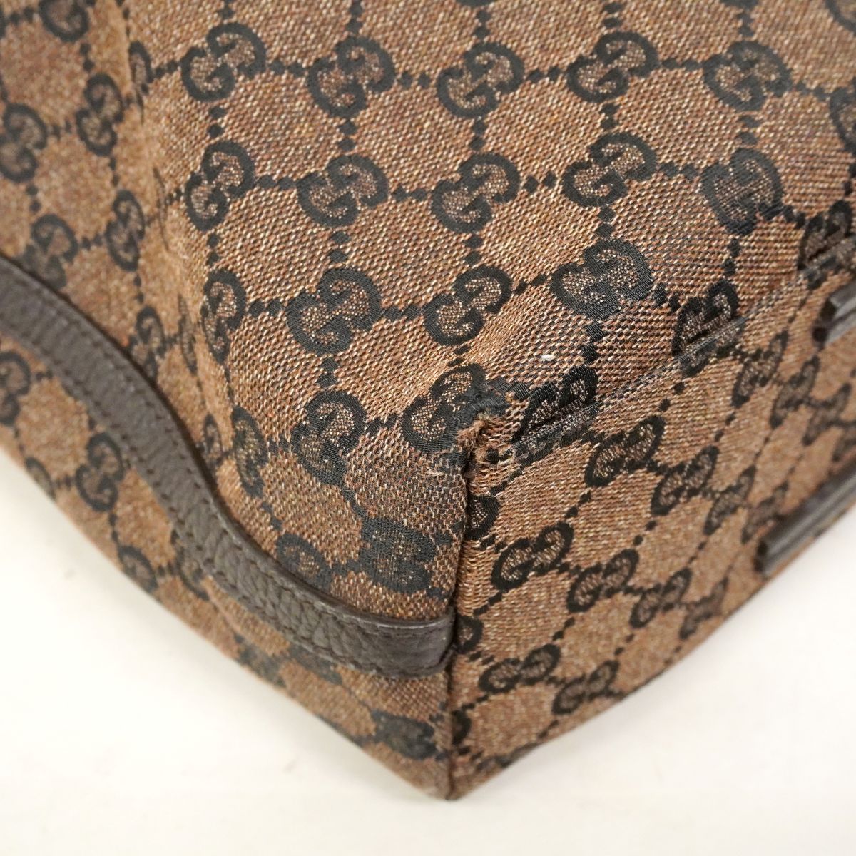 Gucci Tote GG Canvas Black Brown Silver — view 9