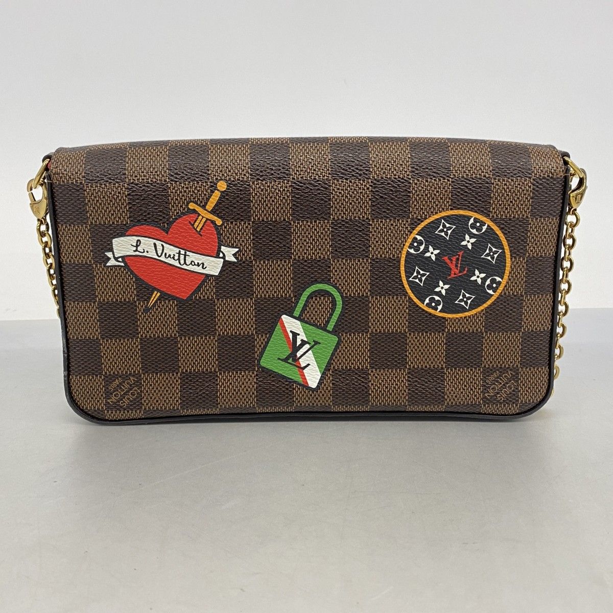 Louis Vuitton Shoulder Wallet Damier Pochette Felicie GM Ebene — view 8