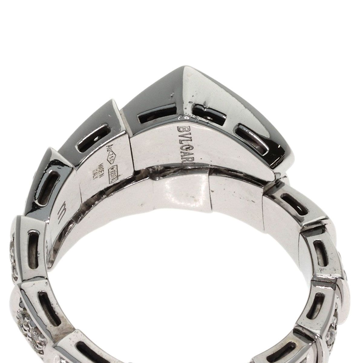Bvlgari Serpenti Viper Diamond M Ring 18k White Gold — view 9