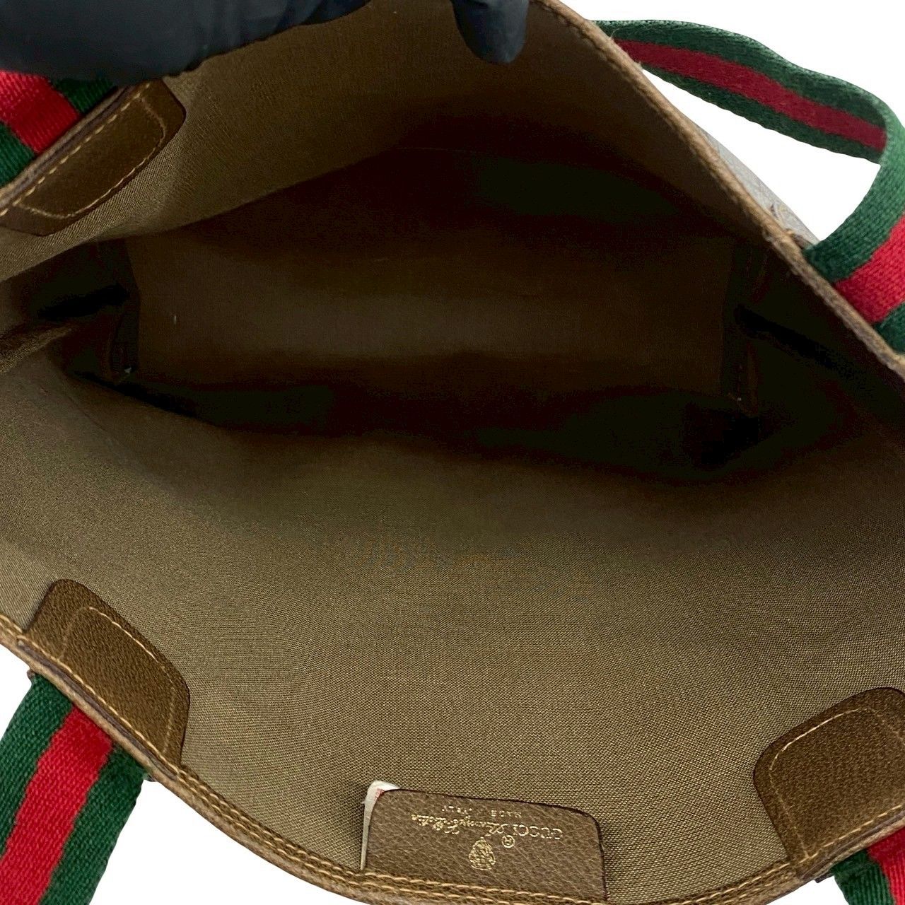 Gucci Vintage Sherry Line GG Logo Pattern Leather Tote Brown — view 9