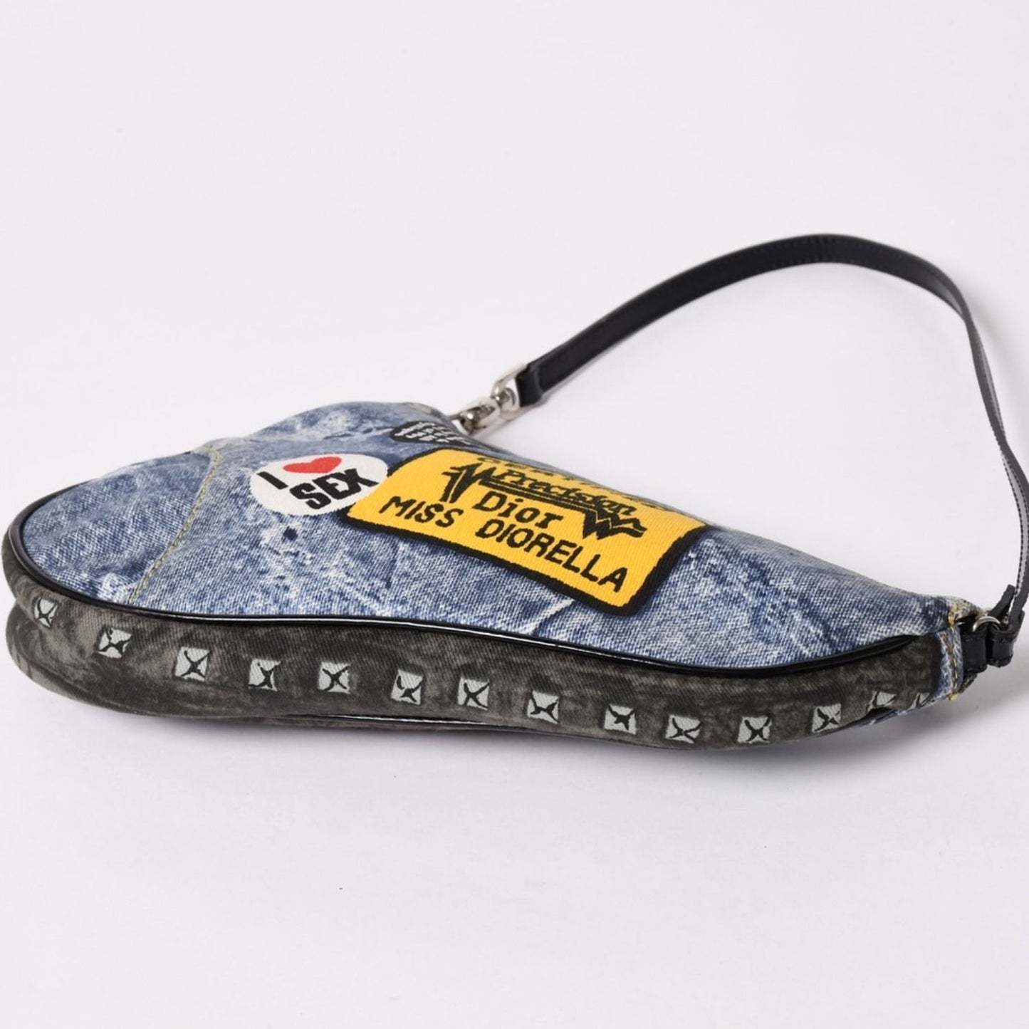 Dior Miss Diorella Denim Printed Saddle Bag Trompe L'oeil Leather Galliano — view 8