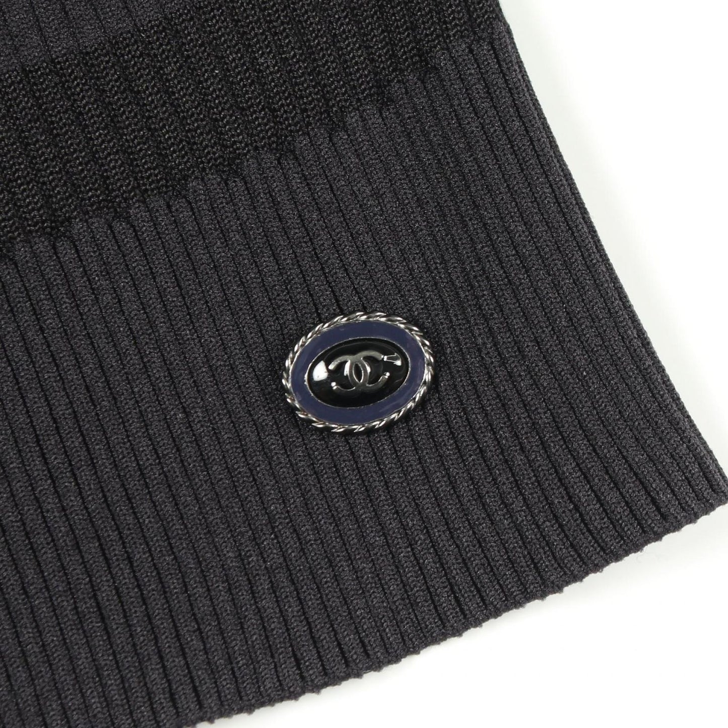 Chanel Knit CC Logo Black Silk Sweater — view 7