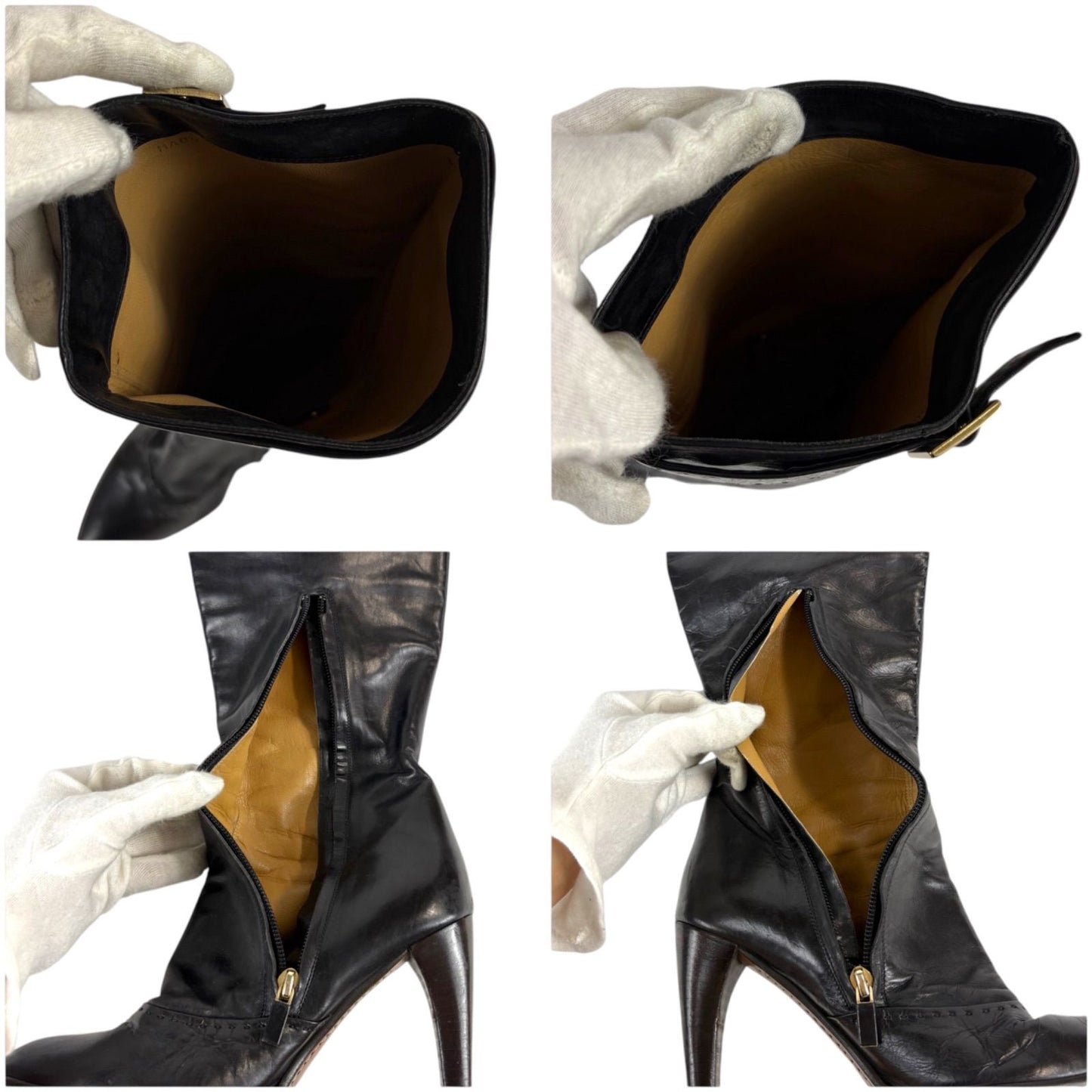 Louis Vuitton High Heels Long Boots Knee Length Leather Black 37 Half — view 9