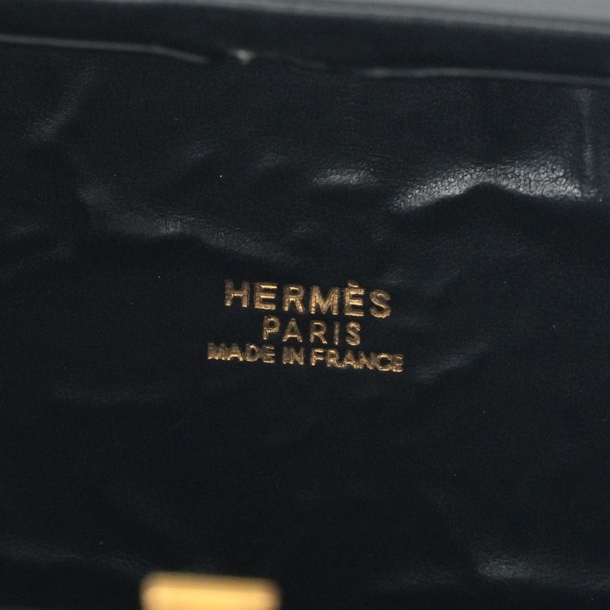 Hermes Kelly Cadena Tote Box Calf Noir Black Gold Vintage — view 8