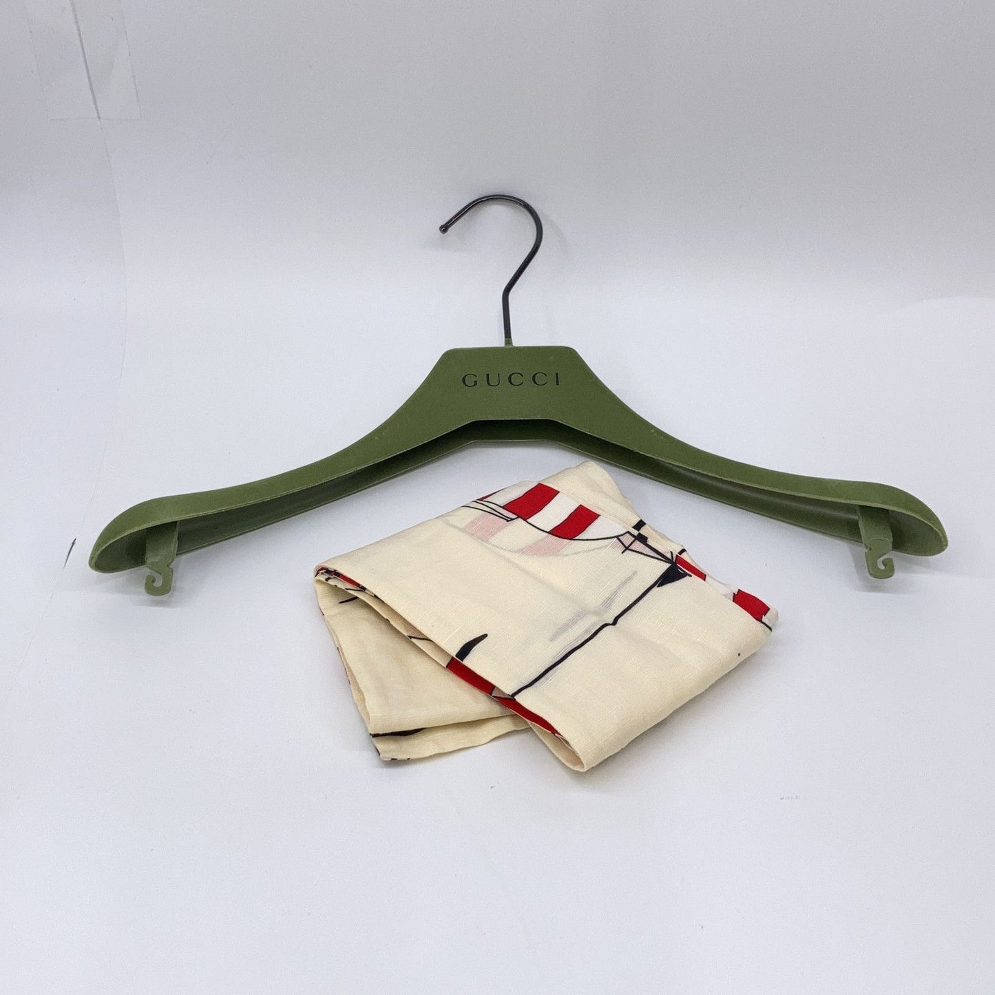 Gucci Beige Cotton Linen Yacht Pattern Bow Type Pleats Dress 38 — view 6