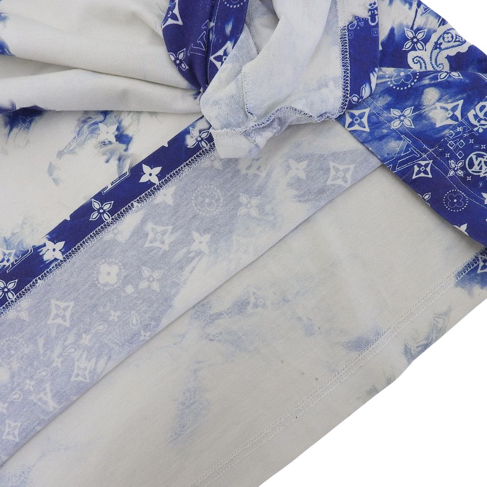 Louis Vuitton Cotton Bandana Pattern T-Shirt Top Blue White XS — view 6