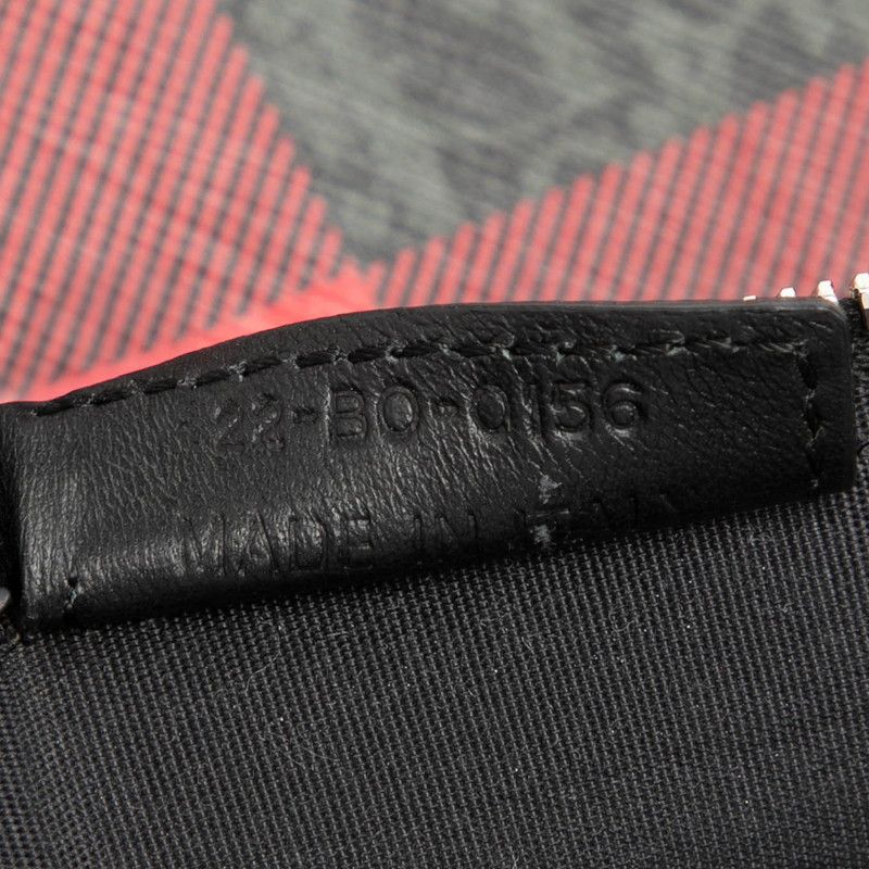 Dior Homme Trotter Check Clutch Red Black Gray Leather — view 6