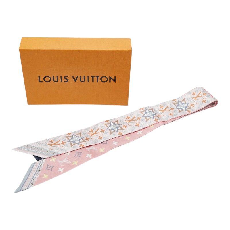 Louis Vuitton Bandeau BB Flowers Forever Scarf Pink Multi Color Silk — view 6