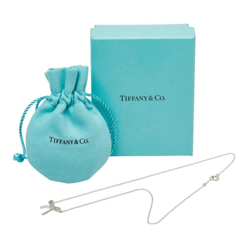Tiffany & Co Bow Ribbon Necklace Silver — view 8
