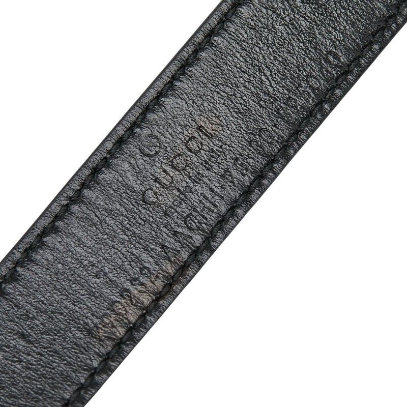 Gucci Double Buckle Slim Belt Black Gold Leather Plated — view 6